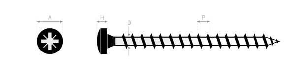 Vis bois à tête cylindrique Pozidrive2 acier zingué 5X70 boîte de 250 - ULTIMA - 11150070