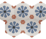 COIMBRA BELLA BLUE 30658 - Carrelage 17,5x20 cm hexagonal décoré aspect carreaux de ciment