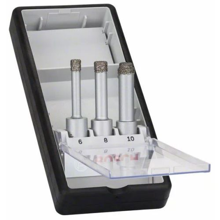 Coffret de 3 Forets diamantés à sec Easy Dry Robuste line 6 - 8 - 10mm - BOSCH - 2608587145