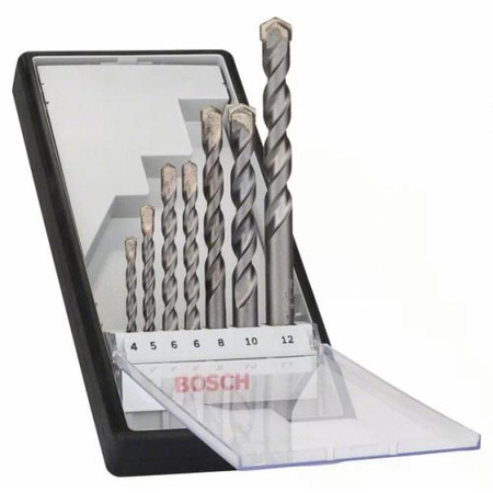 Coffret de 7 forets cylindriques à béton Robust Line Silver Percussion - BOSCH - 2607010545