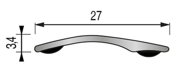 Seuil adhésif 27 mm aluminium anodisé noir brossé 0,9 m pour sol souple DINAC 643222D