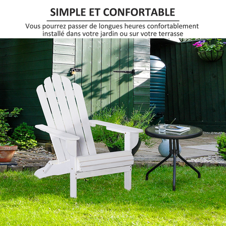 Fauteuil de jardin Adirondack pliable bois sapin