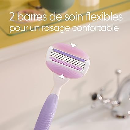 Gillette Venus Comfortglide Breeze Rasoir - 1 Manche, 6 Recharges de Lames, À 3 Lames - Rasage en Douceur