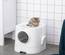 Maison de toilette pour chat 2 portes pelle PE blanc