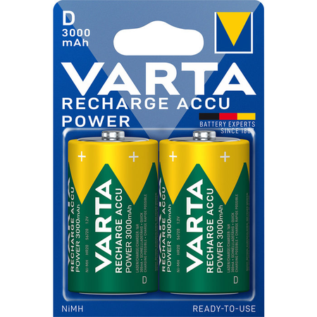 Piles rechargeables Ni-MH Accu Power 2x1,5V LR20 3000mAh - VARTA - 56720101402