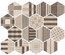 HEXATILE CEMENT - GEO SAND - Carrelage 17,5x20 cm patchwork hexagonal géométrique beige