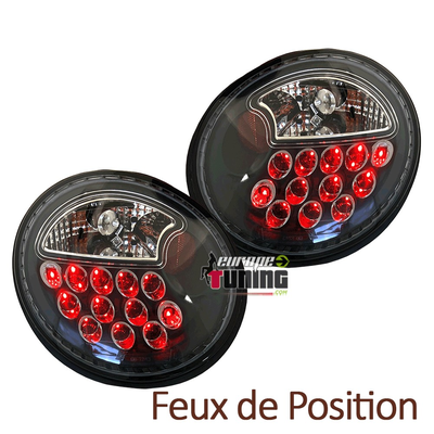 FEUX ARRIERES NOIRS A LED VOLKSWAGEN VW NEW BEETLE 1998-2005 PH1 (02131)
