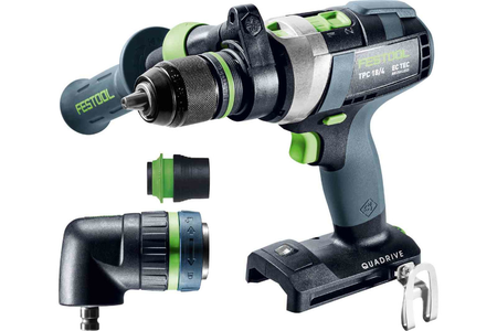 Perceuse-visseuse à percussion 18 V QUADRIVE TPC 18/4 I-Basic-Set (sans batterie ni chargeur) + coffret Systainer SYS3 DF M 187 - FESTOOL - 577625