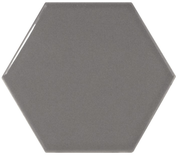 SCALE HEXAGONE - DARK GREY - Faience 12,4 x10,7 cm hexagonal Gris anthracite