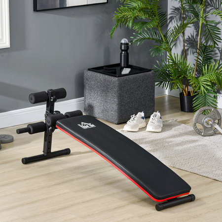 Banc de musculation pliable hauteur réglable 5 positions rouge noir