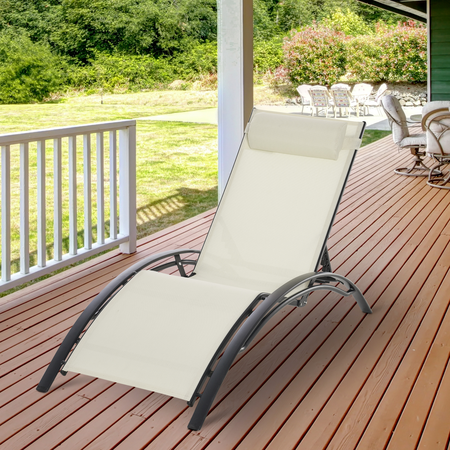 Bain de soleil design contemporain inclinable tétière