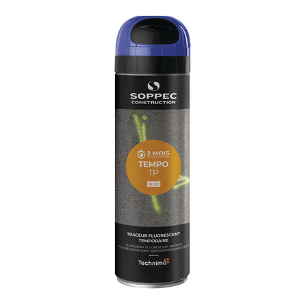 Bombe peinture temporaire Tempo TP 500ml - bleu fluo - SOPPEC - 141619O