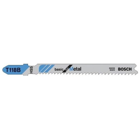 Lame de scie sauteuse T118 B Basic for Metal 5 pièces - BOSCH - 2608631014