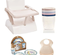 Rehausseur Pack Repas 2eme √Çge - Thermobaby -  chaise - 5 boîtes de conservation - Coffret vaisselle - Bavoir semi-rigide