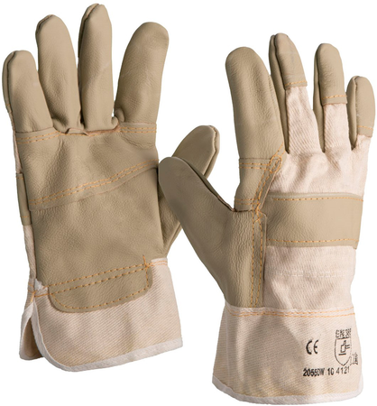 Gants docker cuir fleur d'ameublement marron/beige T10 - 2055DW