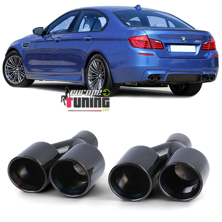 4 SORTIES ECHAPPEMENT DUPLEX SPORT NOIR BMW SERIE 5 F10 F11 F12 F13 (05427)