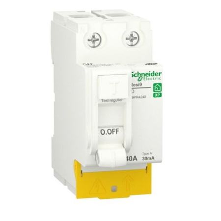 Interrupteur différentiel RESI9 30mA 2P peignable 40A Type A - SCHNEIDER ELECTRIC - R9PRA240