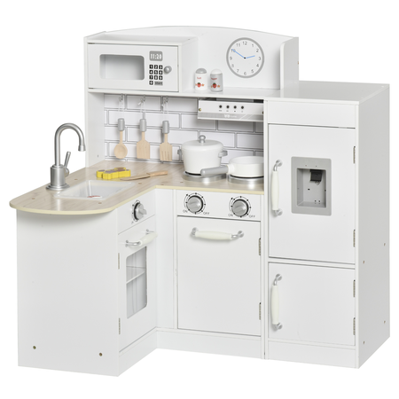 Cuisine bois jeu d'imitation accessoires & rangements inclus blanc