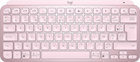 Clavier sans fil Logitech - MX Keys Mini - ROSE - Compact, Bluetooth, rétroéclairé pour MAC, iOS, Windows, Linux, Android