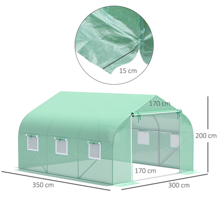 Serre de jardin zincage 3,5x3x2m - HOMCOM