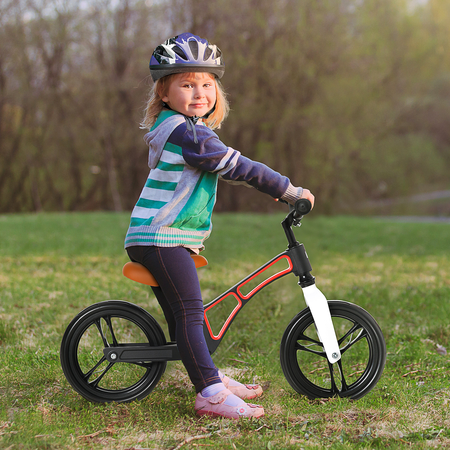 Draisienne enfant hauteur selle et guidon réglable pneus 12" EVA rouge noir blanc