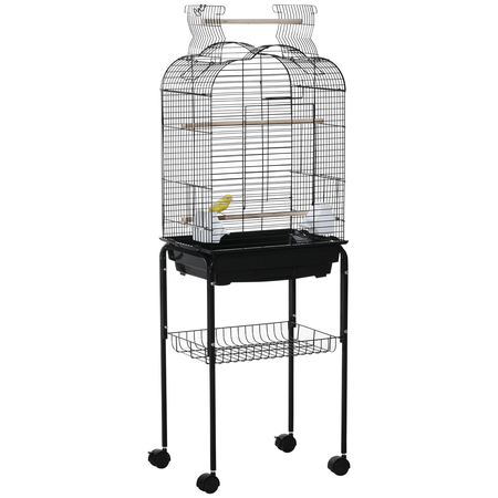 Cage à oiseaux volière amovible sur roulettes avec accessoires