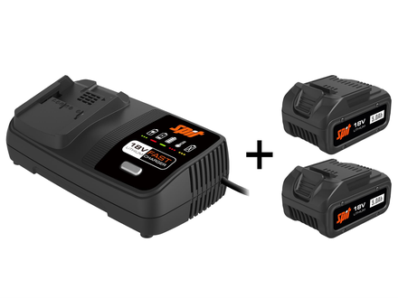 Pack énergie 18V 2 batteries 5Ah + chargeur rapide - SPIT - 054548
