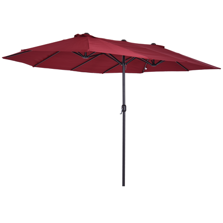 Grand parasol droit de jardin acier polyester