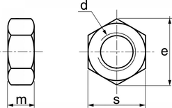 Écrou hexagonale HU A4 DIN 934 M5 boîte de 200 - ACTON - 646015