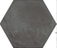 TERRA NERO  HEXAGONAL 25x21,6 cm - Carrelage aspect ciment vieilli - Gris anthracite