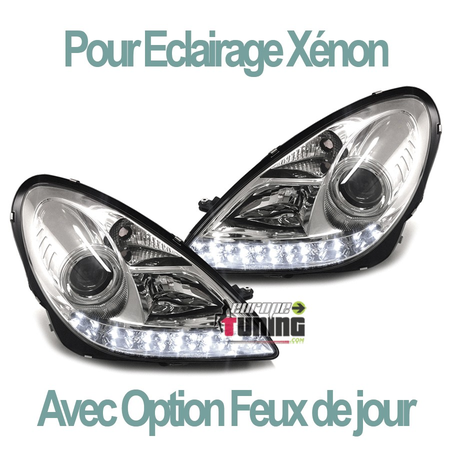 PHARES AVANTS AVEC FEUX DE JOUR A LED MERCEDES SLK 171 AU XENON (05247)