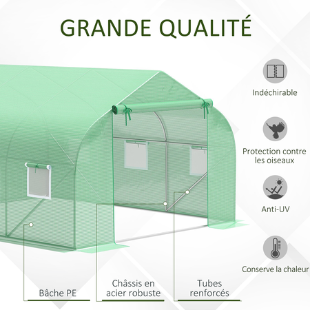 Serre de jardin zincage 3,5x3x2m - HOMCOM