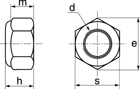 Écrou hexagonal frein indésserable avec bague nylon inox A2 DIN 985 M5 boîte de 200 - ACTON - 626025