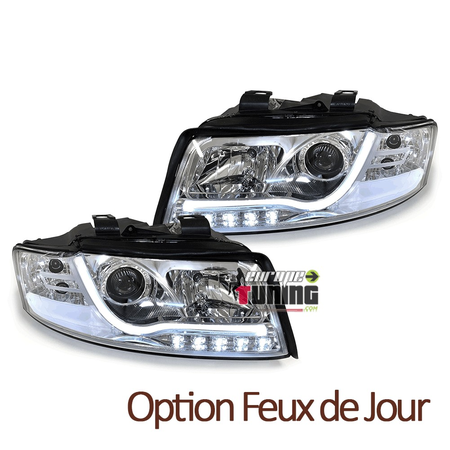 PHARES AVANTS FEUX DE JOUR TUBE LED LIGHT BAR AUDI A4 B6 8E 2000-2004 (05502)