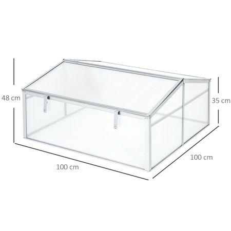 Mini serre de jardin toits ouvrables alu. polycarbonate