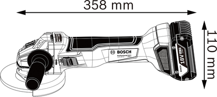 Meuleuse angulaire 18V GWS 18V-10 solo (sans batterie ni chargeur) en boite carton - BOSCH - 06019J4002