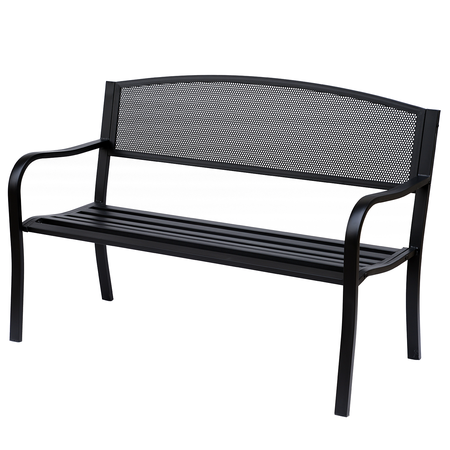 Banc 3 places de jardin style contemporain noir