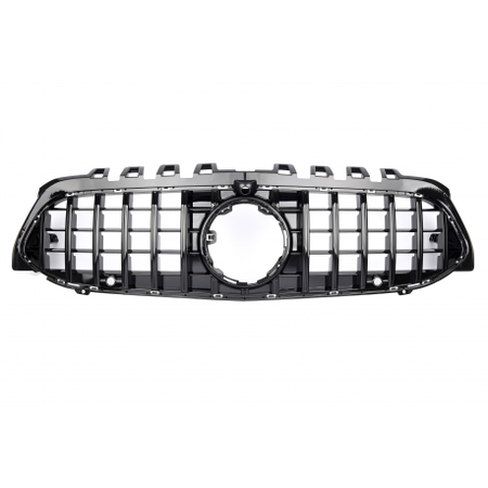 Grille de Calandre Look GTR pour Mercedes W177 V177 (18-23) Panamericana AMG GT Optik - Noir - Full Black - Compatible Caméra 360°