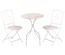 Ensemble de jardin bistro 3 pièces 2 chaises pliantes table ronde blanc