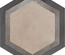 TERRA CORNICE HEXAGONAL - 25x21,6cm - GRIS - Carrelage hexagonal motif linéaire