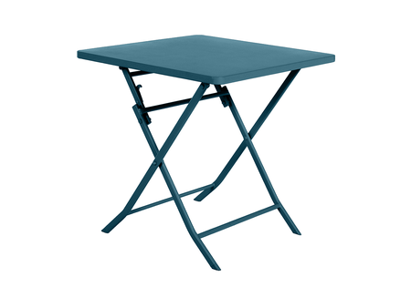 Table de jardin carrée Greensboro 70 x 70 cm Bleu Canard - Hespéride