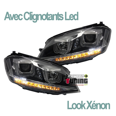 PHARES FEUX AVANTS DE JOUR DIURNES DRL CLIGNO LED VW VOLKSWAGEN GOLF 7 (03776)