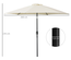 Parasol inclinable de jardin Ø 2,7 m alu. polyester