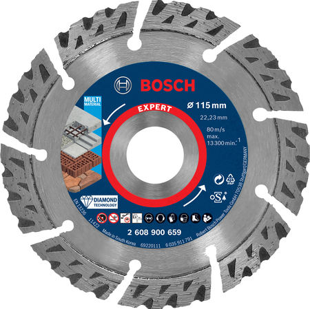 Disque à tronçonner diamanté Expert MultiMaterial 115x2,2x12mm - BOSCH - 2608900659