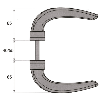 Béquille double HORUS pour alu et métal finition gris - HOPPE - 2051_G5