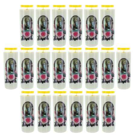 Lot de 20 Bougies Neuvaine Apparition de Lourdes 17,5 cm