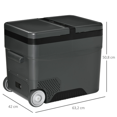 Glacière-congélateur portable à compression 2 compartiments gris noir
