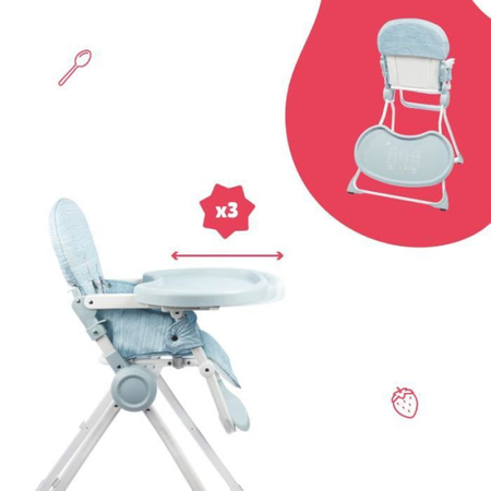 Rehausseur Badabulle Chaise haute pour bébé ultra compacte et légere - Dossier et tablette ajustables, Des 6 mois