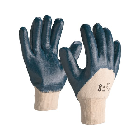 Gant de travail NI150 en coton enduit nitrile blanc/bleu T9 - 1190B T.09