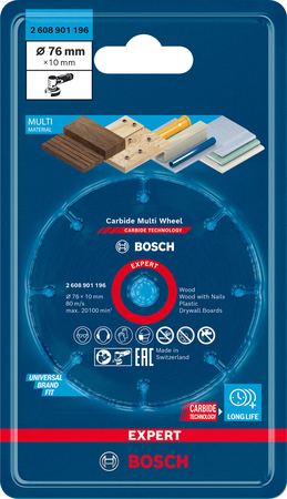 Disque à tronçonner Carbide Multi Wheel 76mm - BOSCH EXPERT - 2608901196